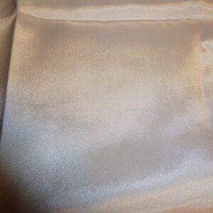 Satin fabric, shiny, plain gray with a darker gray reverse side